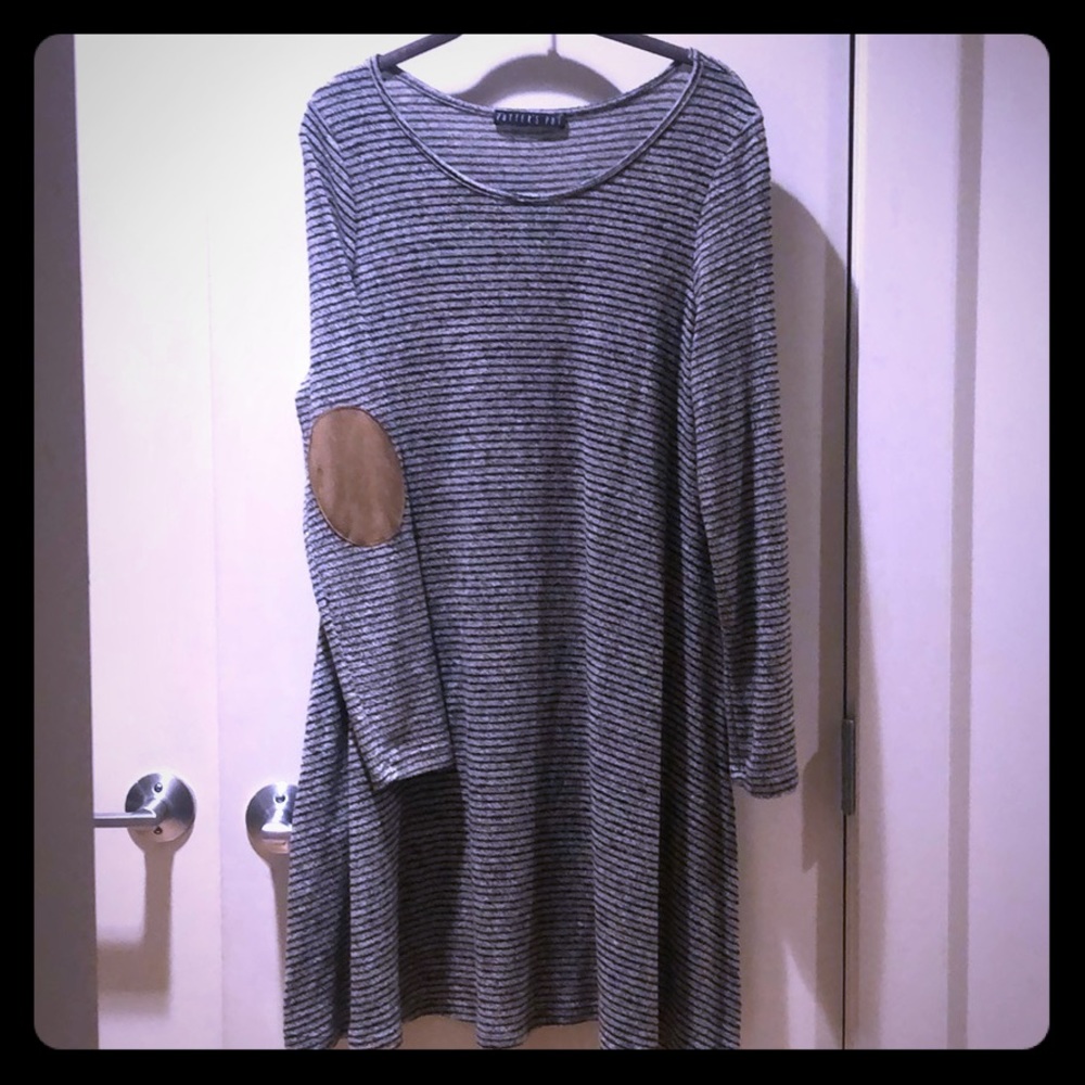 Anthropologie Striped Sweater Dress w/ elbow patch
